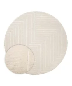 Rond vloerkleed Scandinavisch - Contour Edge crème - overzicht