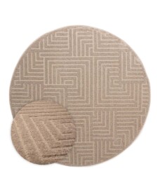 Rond vloerkleed Scandinavisch - Contour Gem beige - overzicht, thumbnail