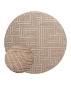 Rond vloerkleed Scandinavisch - Contour Gem beige - overzicht