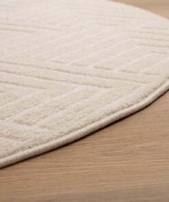 Rond vloerkleed Scandinavisch - Contour Gem crème - close up, thumbnail