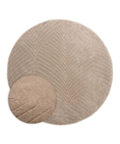 Rond vloerkleed Scandinavisch - Contour Leaf beige - overzicht