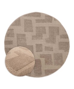 Rond vloerkleed Scandinavisch - Contour Stone beige - overzicht