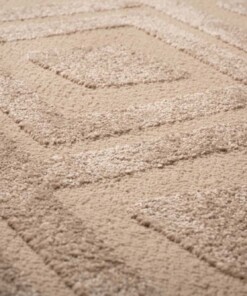 Rond vloerkleed Scandinavisch - Contour Diamond beige - close up