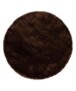 Rond hoogpolig vloerkleed velvet - Posh donkerbruin - overzicht, thumbnail