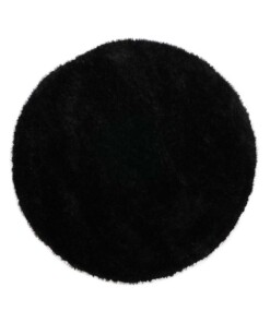 Rond hoogpolig vloerkleed velvet - Posh zwart - overzicht