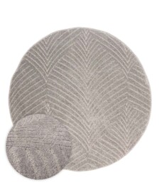 Rond vloerkleed Scandinavisch - Contour Leaf grijs - overzicht, thumbnail