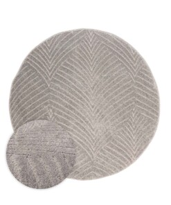 Rond vloerkleed Scandinavisch - Contour Leaf grijs - overzicht