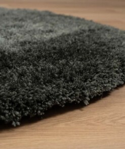 Rond shaggy vloerkleed - Meadow blauw - close up, thumbnail