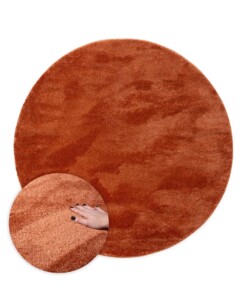 Velours vloerkleed rond - Flair terracotta - overzicht