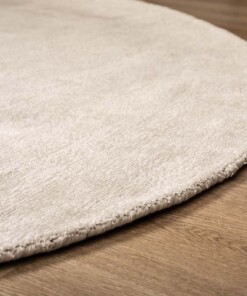 Viscose vloerkleed rond - Glamour ivoor - close up, thumbnail Viscose vloerkleed rond - Glamour ivoor - close up, thumbnail