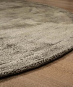 Viscose vloerkleed ovaal - Glamour olijfgroen - close up, thumbnail