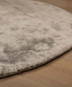 Viscose vloerkleed ovaal - Pearl zilver - close up, thumbnail