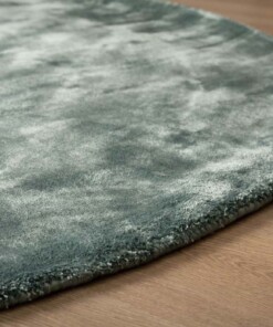 Viscose vloerkleed rond - Pearl azuurblauw - close up, thumbnail Viscose vloerkleed rond - Pearl azuurblauw - close up, thumbnail