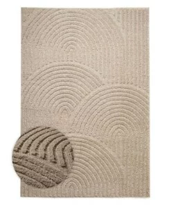 Scandinavisch vloerkleed - Arc Curve beige - overzicht