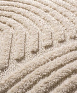 Scandinavisch vloerkleed - Arc Curve crème - close up