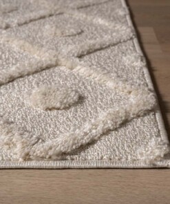 Scandinavisch vloerkleed - Arc Diamond crème - close up, thumbnail