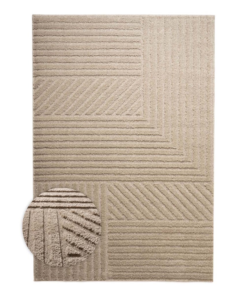 Scandinavisch vloerkleed - Contour Curve crème