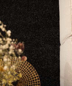 Vierkant hoogpolig vloerkleed shaggy Trend effen - antraciet - close up, thumbnail