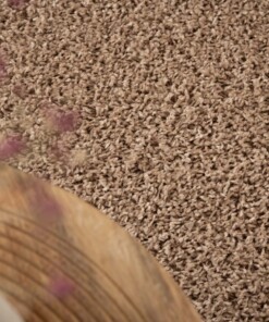 Hoogpolig vloerkleed Shaggy Trend effen rond - beige - close up