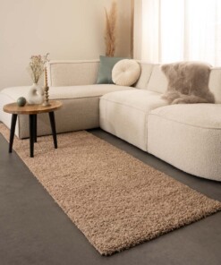 Hoogpolige loper shaggy Trend effen - beige - sfeer