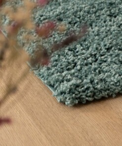 Hoogpolig vloerkleed shaggy Trend effen - lichtblauw - close up, thumbnail