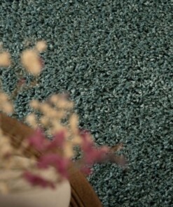 Hoogpolig vloerkleed shaggy Trend effen - lichtblauw - close up, thumbnail