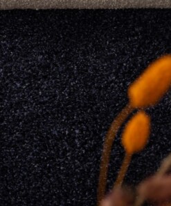 Hoogpolig vloerkleed shaggy Trend effen - marineblauw - close up