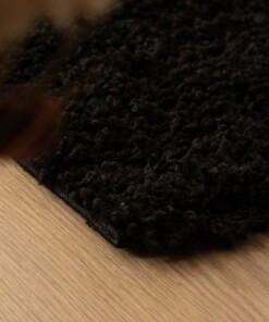 Hoogpolige loper shaggy Trend effen - zwart - close up, thumbnail Hoogpolige loper shaggy Trend effen - zwart - close up, thumbnail