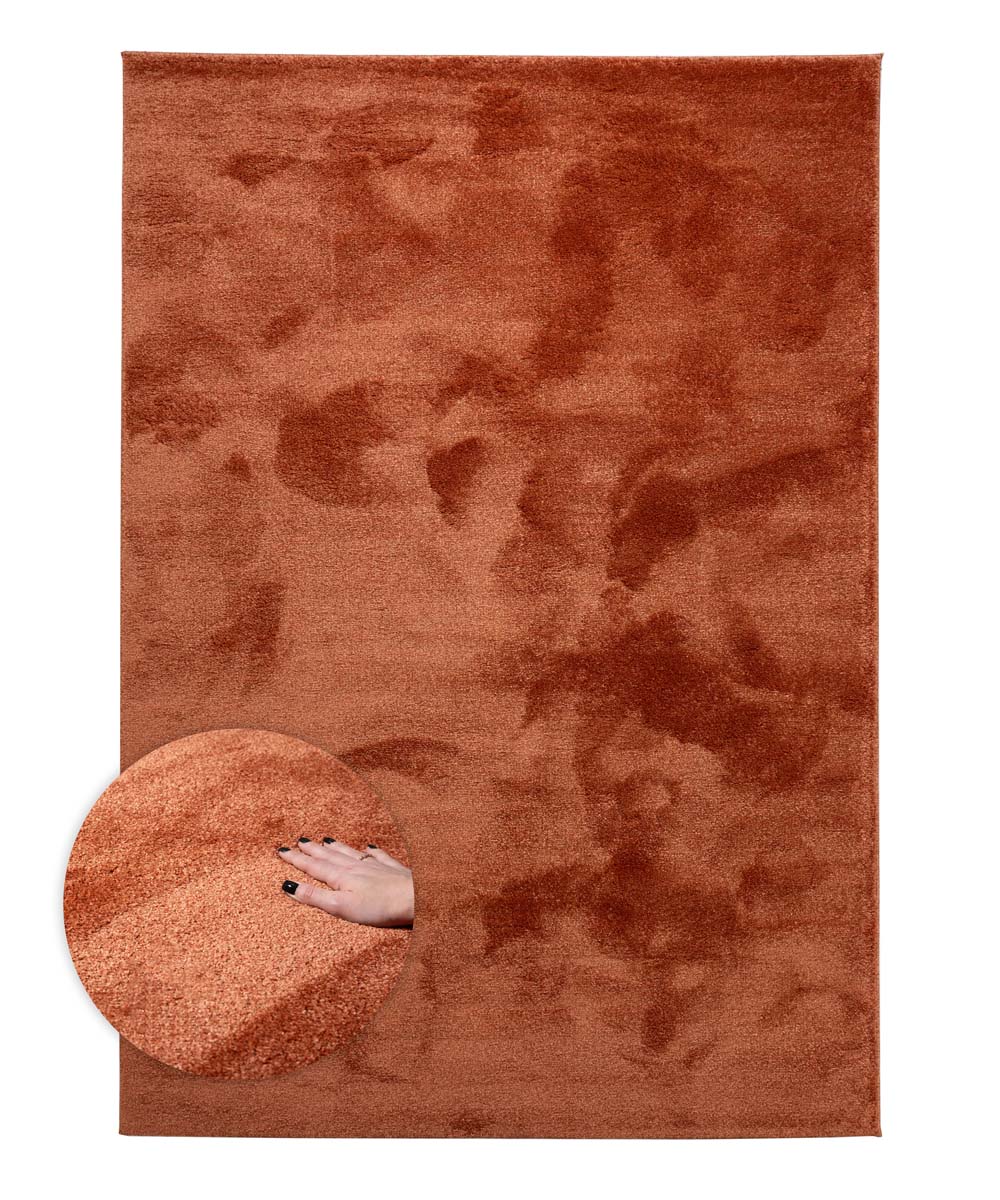 Velours vloerkleed - Flair terracotta - overzicht