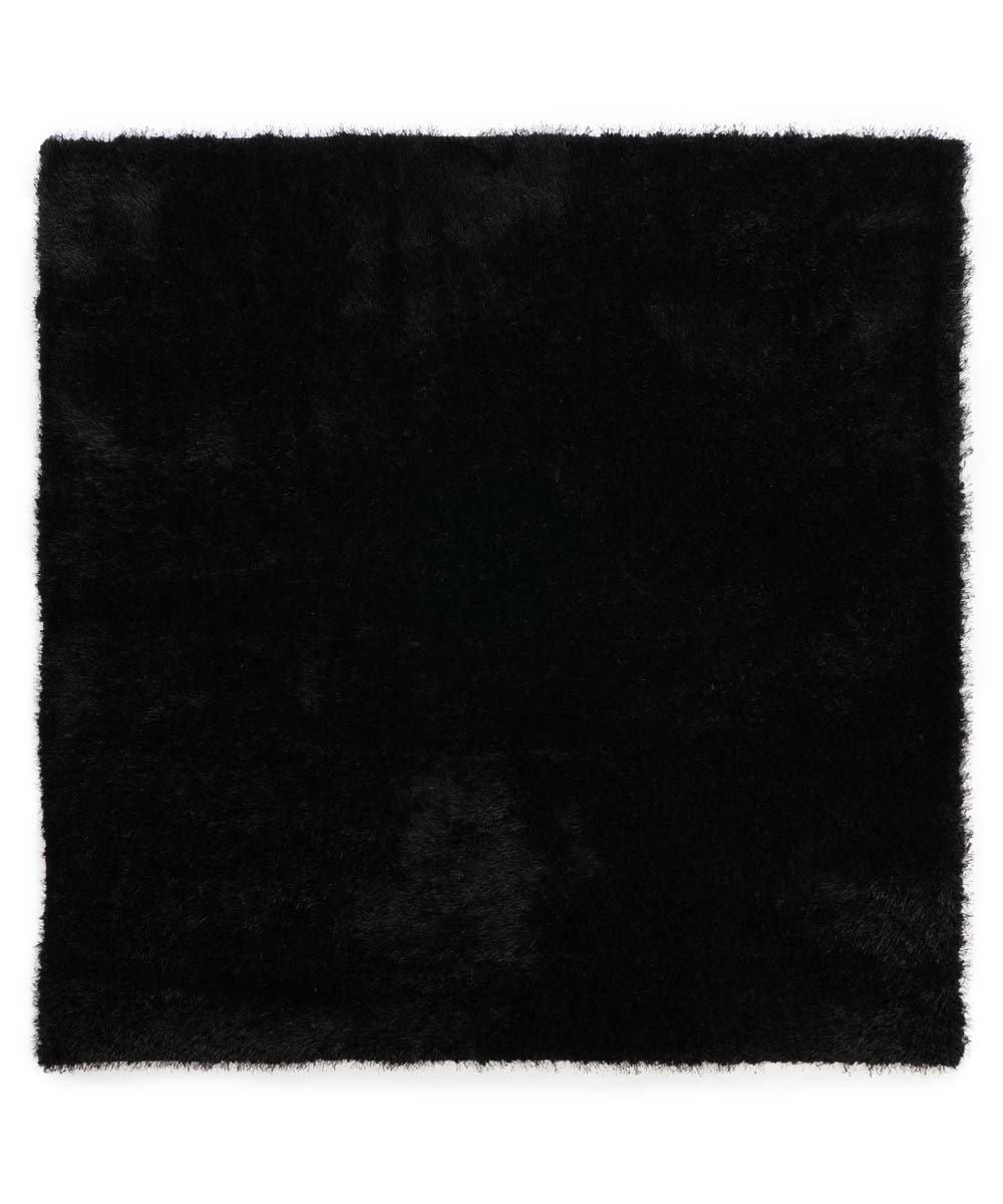 Vierkant hoogpolig vloerkleed velvet - Posh zwart - overzicht