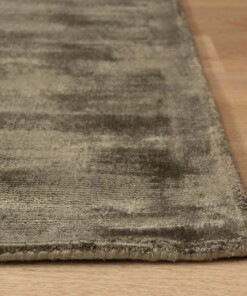 Viscose vloerkleed - Glamour olijfgroen - close up, thumbnail