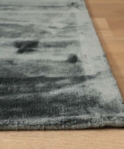 Viscose vloerkleed vierkant - Pearl blauw - close up, thumbnail