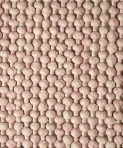 Wollen vloerkleed - Løkke crème/roze - close up, thumbnail