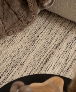 Wollen vloerkleed vierkant - Ulstein wit/zwart