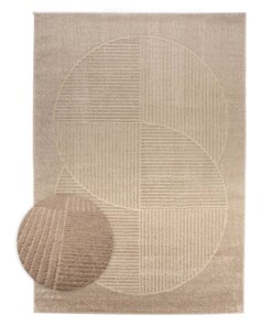 Scandinavisch vloerkleed - Contour Circle beige - overzicht