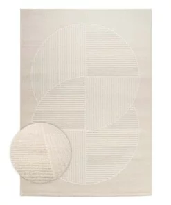 Scandinavisch vloerkleed - Contour Circle crème - overzicht