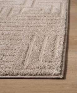 Vierkant vloerkleed Scandinavisch - Contour Gem beige - close up, thumbnail