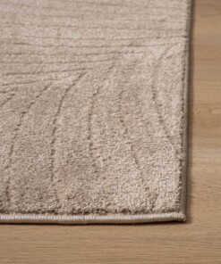 Vierkant vloerkleed Scandinavisch - Contour Leaf beige - close up, thumbnail