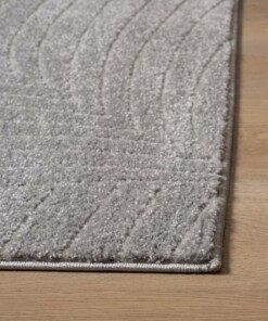 Scandinavisch vloerkleed - Contour Leaf grijs - close up, thumbnail