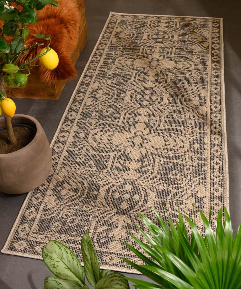 jute balkonkleed Sunny oriental – beige-zwart sfeer