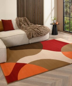 Wollen abstract vloerkleed - Clarice Olijfgroen/Mint