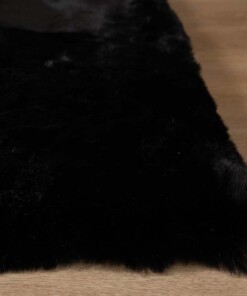 Fluffy vloerkleed vierkant - Comfy Deluxe zwart - close up, thumbnail Fluffy vloerkleed vierkant - Comfy Deluxe zwart - close up, thumbnail