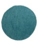 Hoogpolig vloerkleed shaggy Trend effen rond - turquoise - overzicht, thumbnail