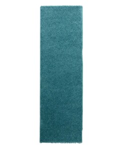 Hoogpolige loper shaggy Trend effen - turquoise - overzicht
