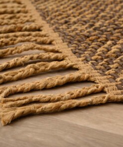 Jute loper Chunky - Boho & me - bruin/naturel - close up, thumbnail