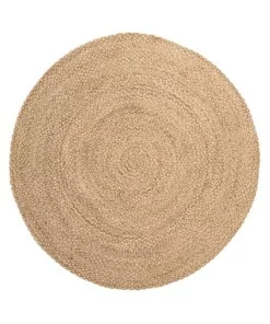 Jute vloerkleed rond - Braided - naturel/multi - overzicht