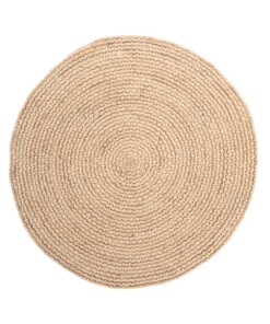 Jute vloerkleed rond - Braided - wit/naturel - overzicht