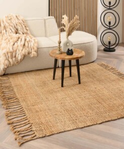 Jute vloerkleed vierkant - Chunky naturel - sfeer, thumbnail