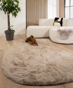 Fluffy vloerkleed organisch - Comfy Plus taupe - sfeer