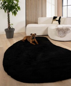 Fluffy vloerkleed organisch - Comfy Plus zwart - sfeer, thumbnail
